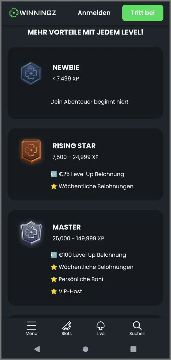 Genieße exklusive VIP-Vorteile im Club von Winningz