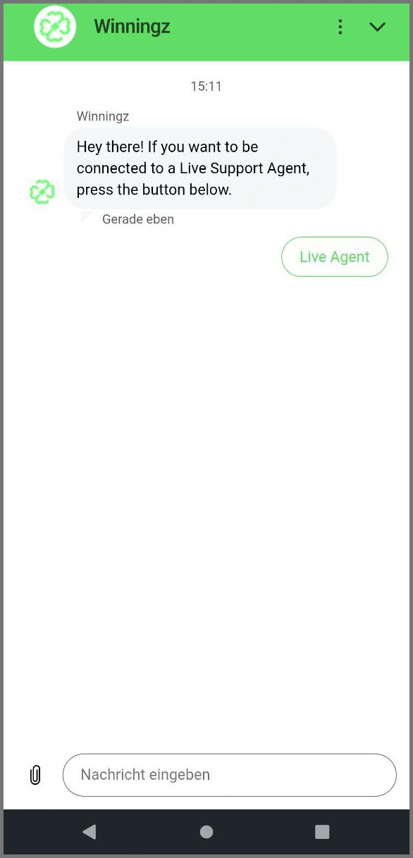 Live-Chat Support bei Winningz